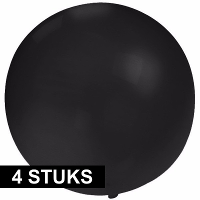 Grote ballonnen 60 cm   4x   zwart   Feestartikelen/versiering   verjaardag