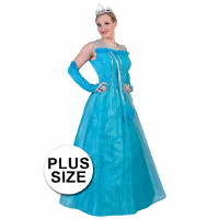 Grote maat/maten prinsessenjurk   blauw   voor dames   maat 48/50