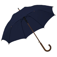 Grote paraplu met houten handvat   blauw scherm   D103 cm   volwassenen   polyester