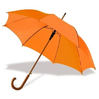 Grote paraplu met houten handvat   oranje scherm   D103 cm   volwassenen   polyester