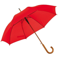 Grote paraplu met houten handvat   rood scherm   D103 cm   volwassenen   polyester