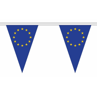 Grote vlaggenlijn van Europa vlaggetjes   20 meter   polyester stof   binnen/buiten   54 vlaggen