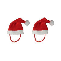 Haar elastiek   2x   mini kerstmuts   5,5 x 9,5 cm   polyester   kerst haaraccessoires