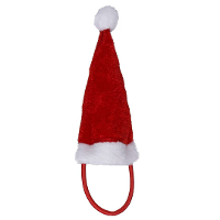Haar elastiek   mini kerstmuts   5,5 x 9,5 cm   polyester   kerst haaraccessoires