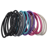 Haar elastiekjes   set 20x   gekleurd   zonder metaal   Dia 6 cm   kunststof