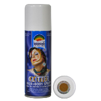 Haar en lichaam spray spuitbus   goud glitter   125 ml   hair/bodypaint