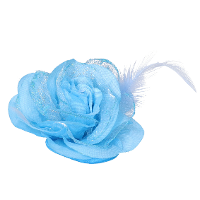 Haarbloem   blauw   met speld/ elastiek   8 cm   haardecoratie   dames   carnaval