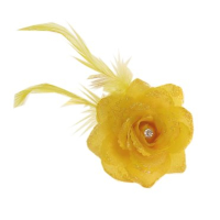 Haarbloem   geel   met speld/ elastiek   8 cm   haardecoratie   dames   carnaval