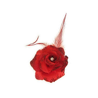 Haarbloem   rood   met speld/ elastiek   8 cm   haardecoratie   dames   carnaval