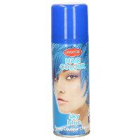 Haarspray of haarverf   kleur blauw   verkleed accessoires   125 ml   volwassenen en kinderen
