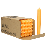 Hahn Dinerkaarsen   Donkergeel   25x stuks   18 cm   sfeer kaarsen   7 branduren