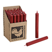 Hahn Dinerkaarsen   Donkerrood   25x stuks   18 cm   sfeer kaarsen   7 branduren