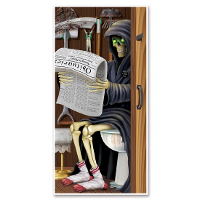 Halloween deurposter Magere Hein toilet   76 x 152 cm