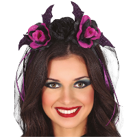 Halloween diadeem   bloemen   one size   paars