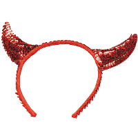 Halloween diadeem   duivel hoorntjes met pailletten   rood   kunststof