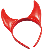 Halloween diadeem   duivel hoorntjes   rood   vinyl   tiara/haarband