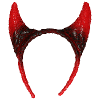 Halloween diadeem   duivel hoorntjes   rood/zwart   kunststof   tiara/haarband