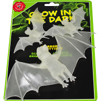 Halloween dieren   glow in the dark decoratie vleermuizen   3x stuks   21 en 11 cm   Lichtgevend