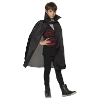 Halloween dracula verkleed cape voor kinderen   zwart   met kraag   75 cm lang