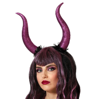 Halloween   Halloween/horror verkleed diadeem/tiara   grote duivel hoorns   kunststof   dames/meisjes