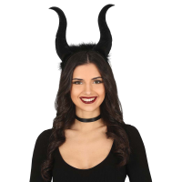 Halloween   Halloween/horror verkleed diadeem/tiara   grote duivel hoorns   kunststof   dames/meisjes