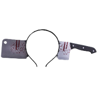 Halloween / Horror diadeem   bloederige hakbijl   kunststof   verkleedaccessoires