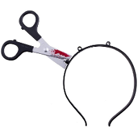 Halloween/horror diadeem   bloederige schaar   kunststof   verkleedaccessoires