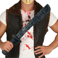 Halloween/horror speelgoed machete   plastic   grijs   50 cm