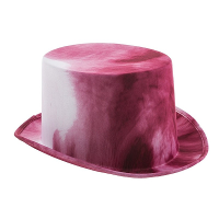 Halloween/horror thema hoge verkleed hoed   met bloed   volwassenen   wit/rood