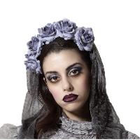 Halloween/horror verkleed diadeem/tiara/bloemenkrans   zombie/spook   kunststof   bruid
