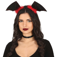 Halloween/horror verkleed diadeem/tiara Vleermuis vleugels   kunststof   dames/meisjes