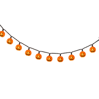 Halloween LED verlichting pompoen   lichtsnoer   10 lampjes   140 cm
