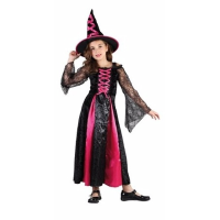 Halloween   Roze heks jurkje voor meisjes