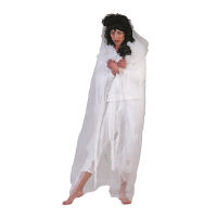 Merkloos Halloween verkleed cape/gewaad   met kap   spook/geest   horror   wit   volwassene   Carnaval
