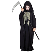 Halloween verkleed cape zwart   kinderen   magere Hein kostuum