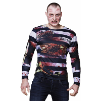 Halloween verkleedkleding heren   zombie gevangene t shirt print   polyester