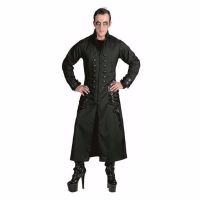 Halloween   Zwarte gothic/vampier jas verkleedkleding voor heren