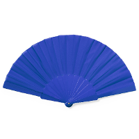 Handwaaier/spaanse waaier   blauw   RPET polyester   41 x 23 cm   verkoeling/zomer