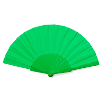 Handwaaier/spaanse waaier   groen   RPET polyester   41 x 23 cm   verkoeling/zomer