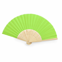 Handwaaier/spaanse waaier   limegroen   bamboe/polyester   38 x 21 cm   verkoeling/zomer