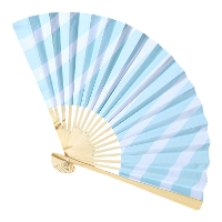 Handwaaier/spaanse waaier Marina   blauw   polyester   26 cm   verkoeling/zomer