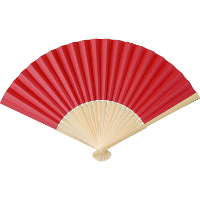 Handwaaier/spaanse waaier   rood   bamboe/papier   36 x 21 cm   verkoeling/zomer