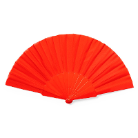 Handwaaier/spaanse waaier   rood   RPET polyester   41 x 23 cm   verkoeling/zomer