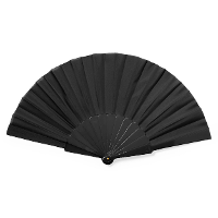 Handwaaier/spaanse waaier   zwart   RPET polyester   41 x 23 cm   verkoeling/zomer