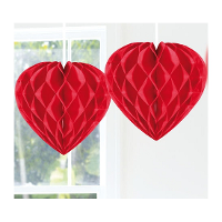 Hangdecoratie hartje rood   papier   D30 cm   versiering   Valentijnsdag/bruiloft