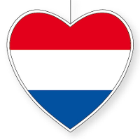 Hangdecoratie hartje van landen vlag Nederland   H14 cm   EK/WK   versiering   papier