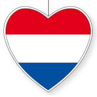 Hangdecoratie hartje van landen vlag Nederland   H28 cm   EK/WK   versiering   papier