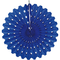 Hangdecoratie waaier/honeycomb   papier   blauw   45 cm   feestversiering