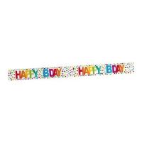 Happy B day markeerlint met stippen 15 meter