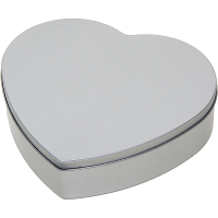 Hartje cadeau opbergblik/bewaarblik   18 x 17 cm   Cadeauverpakking   zilver   Valentijn